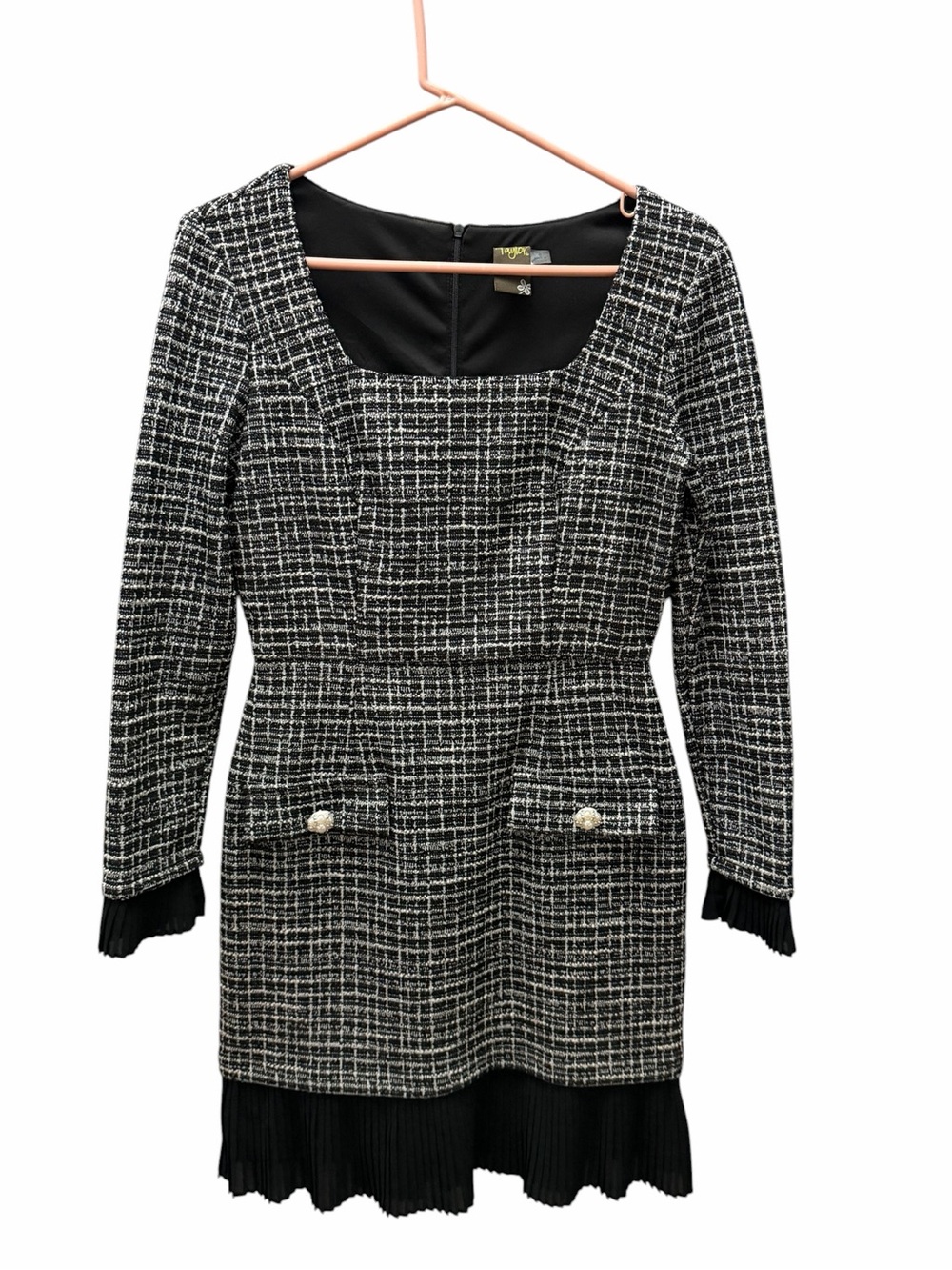 Taylor Black Dress with White Accents Size 8